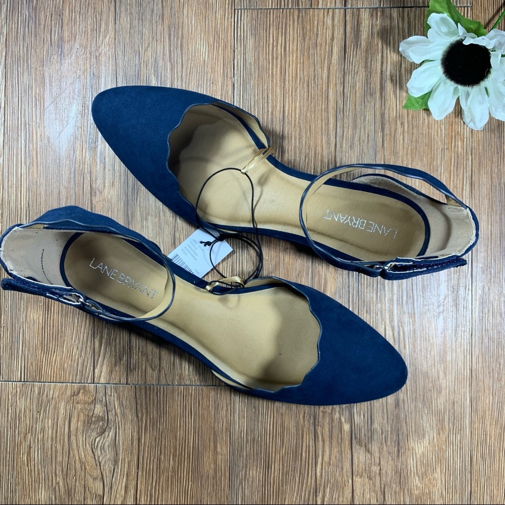 Lane Bryant Scalloped Low Heel Blue 8W